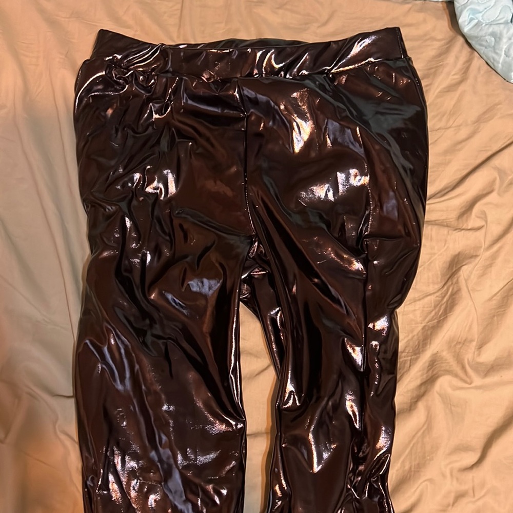 STRETCH Faux Leather Pants Black